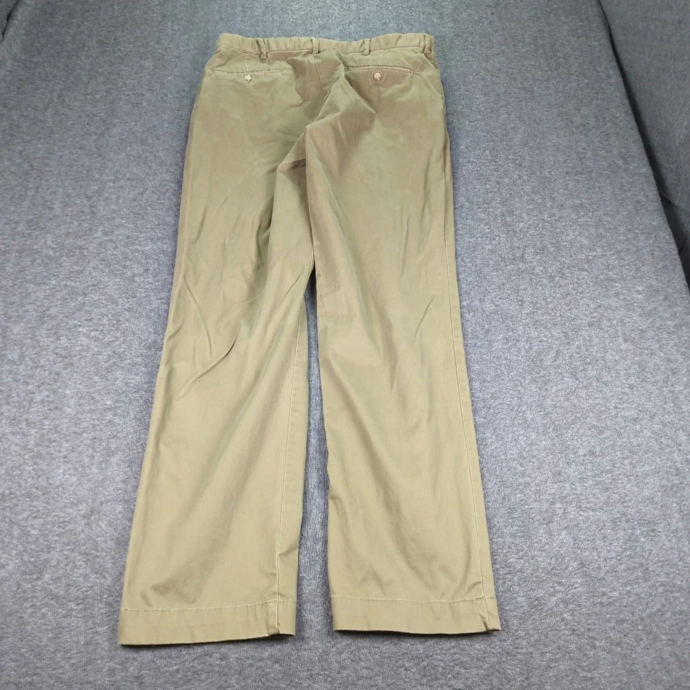 Polo Ralph Lauren Pants Mens 34x32 Khaki Green Casual‎ Preppy Flat Front Office